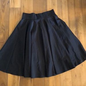 Black A-line Full Skirt